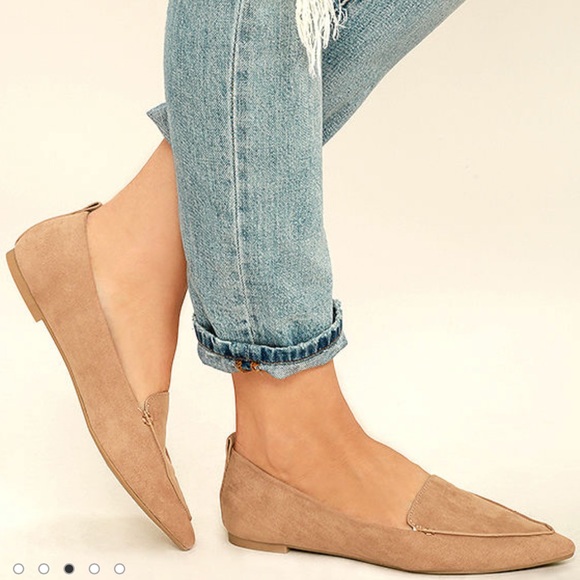 NWT Emmy Camel Suede Pointed Loafers - Picture 2 of 5